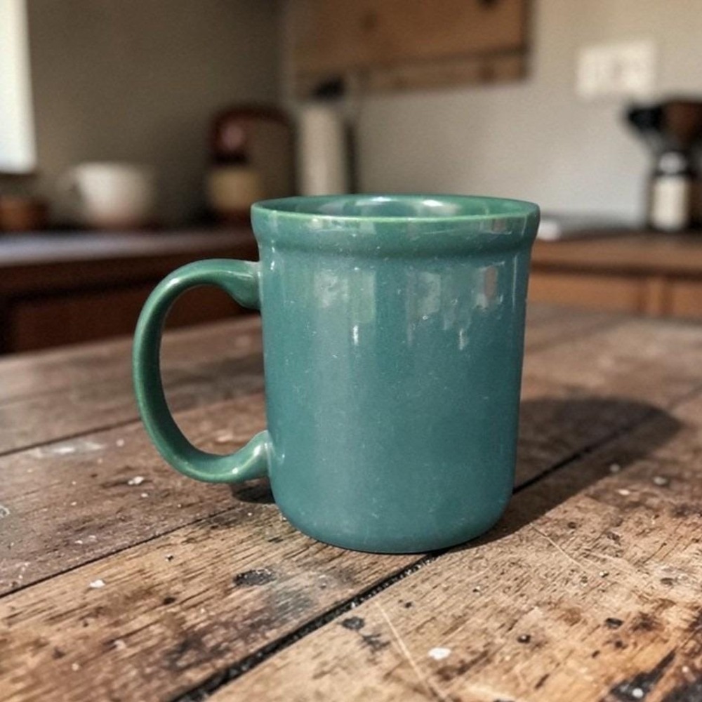 Crown Corning Forest Green Ceramic Coffee Cup, Vintage Replacement Mug Drinkware